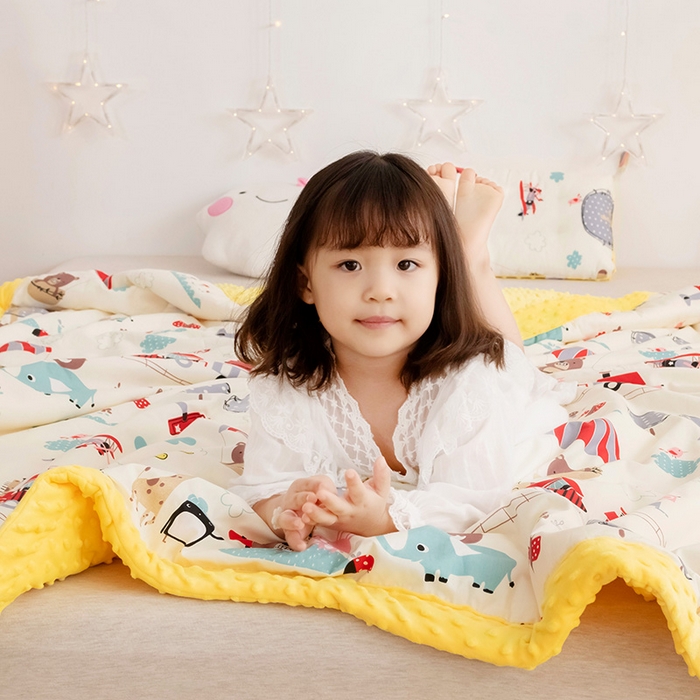 91家纺网 家纺一手货源 找家纺 十九色 2025秋冬新款全棉豆豆被春秋被被子被芯 游乐场