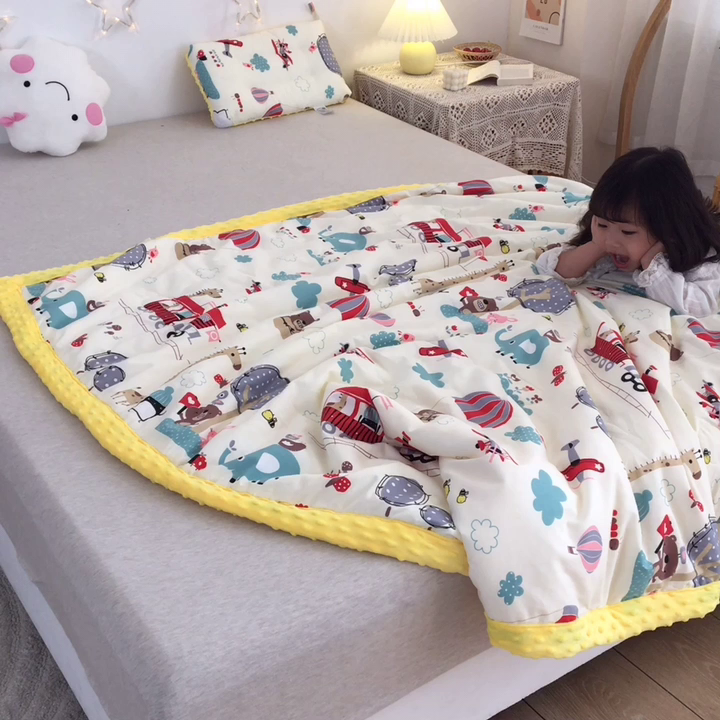 91家纺网 家纺一手货源 找家纺 十九色 2025秋冬新款全棉豆豆被春秋被被子被芯 游乐场