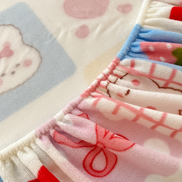 91家纺网 家纺一手货源 找家纺 寻米 2025新款高克重加厚保暖牛奶绒床笠-大床图 小兔日记