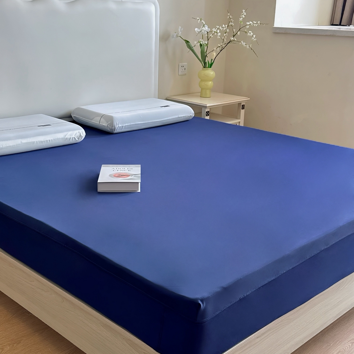 91家纺网 家纺一手货源 找家纺 兜米家居 2025新款星球同款深睡床笠床垫保护套单品床笠床笠单件 静海蓝