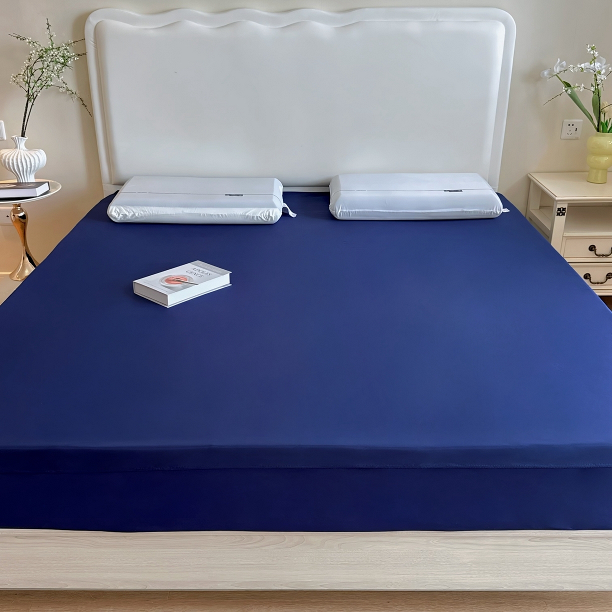 91家纺网 家纺一手货源 找家纺 兜米家居 2025新款星球同款深睡床笠床垫保护套单品床笠床笠单件 静海蓝