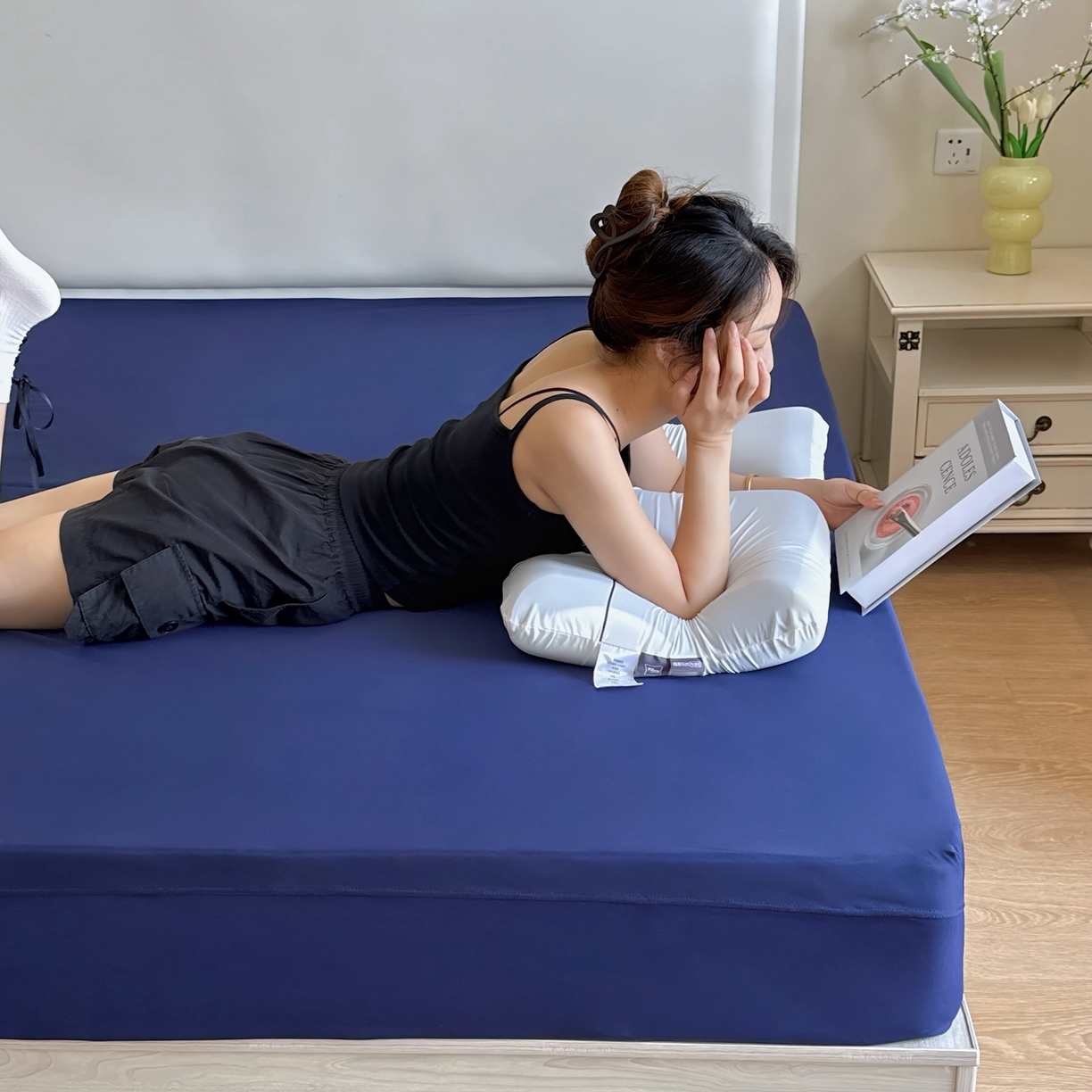 91家纺网 家纺一手货源 找家纺 兜米家居 2025新款星球同款深睡床笠床垫保护套单品床笠床笠单件 静海蓝