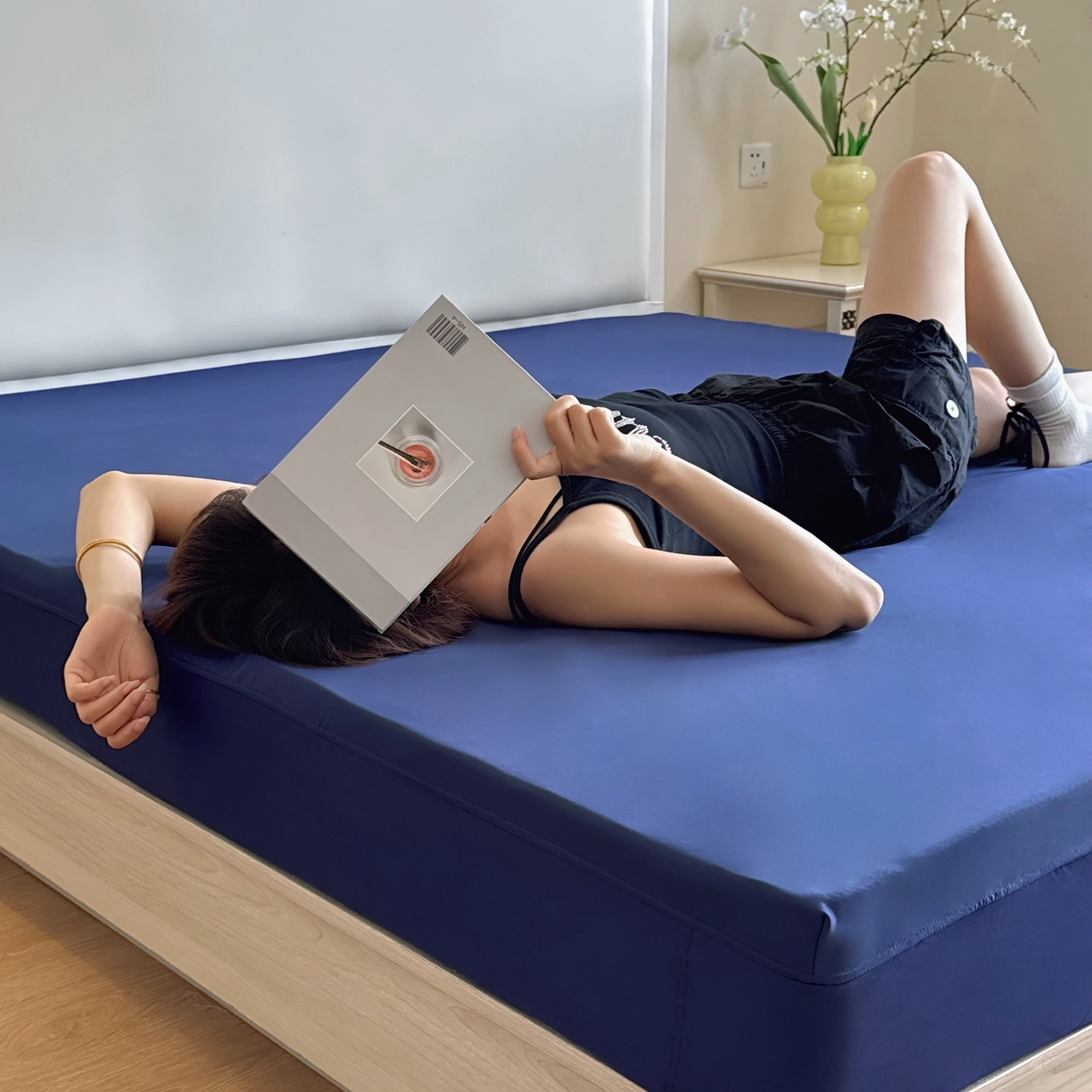 91家纺网 家纺一手货源 找家纺 兜米家居 2025新款星球同款深睡床笠床垫保护套单品床笠床笠单件 静海蓝