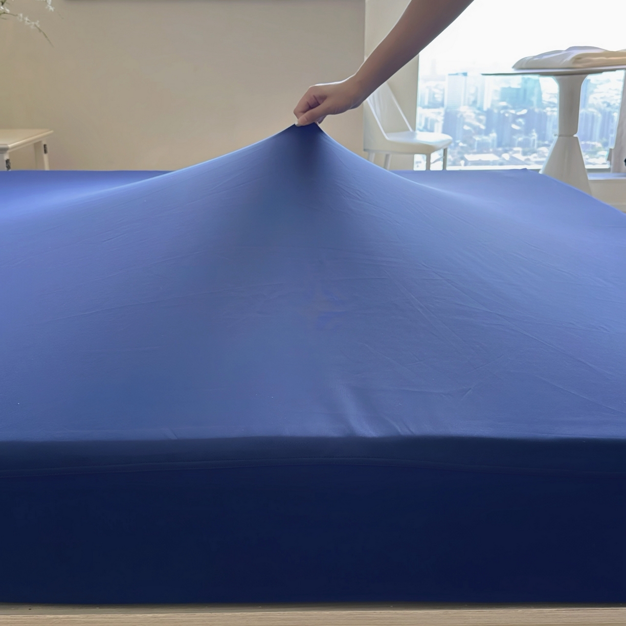 91家纺网 家纺一手货源 找家纺 兜米家居 2025新款星球同款深睡床笠床垫保护套单品床笠床笠单件 静海蓝