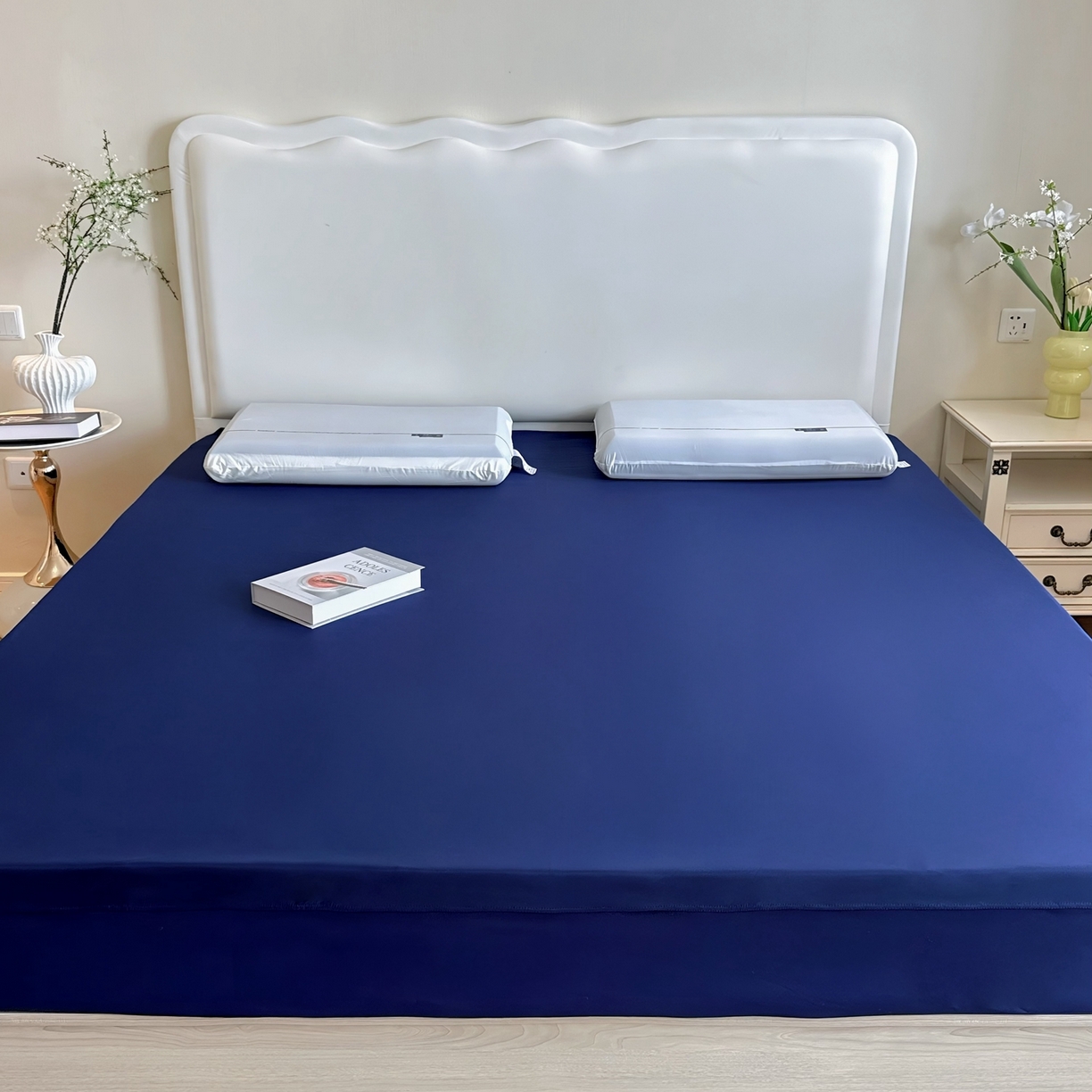 91家纺网 家纺一手货源 找家纺 兜米家居 2025新款星球同款深睡床笠床垫保护套单品床笠床笠单件 静海蓝