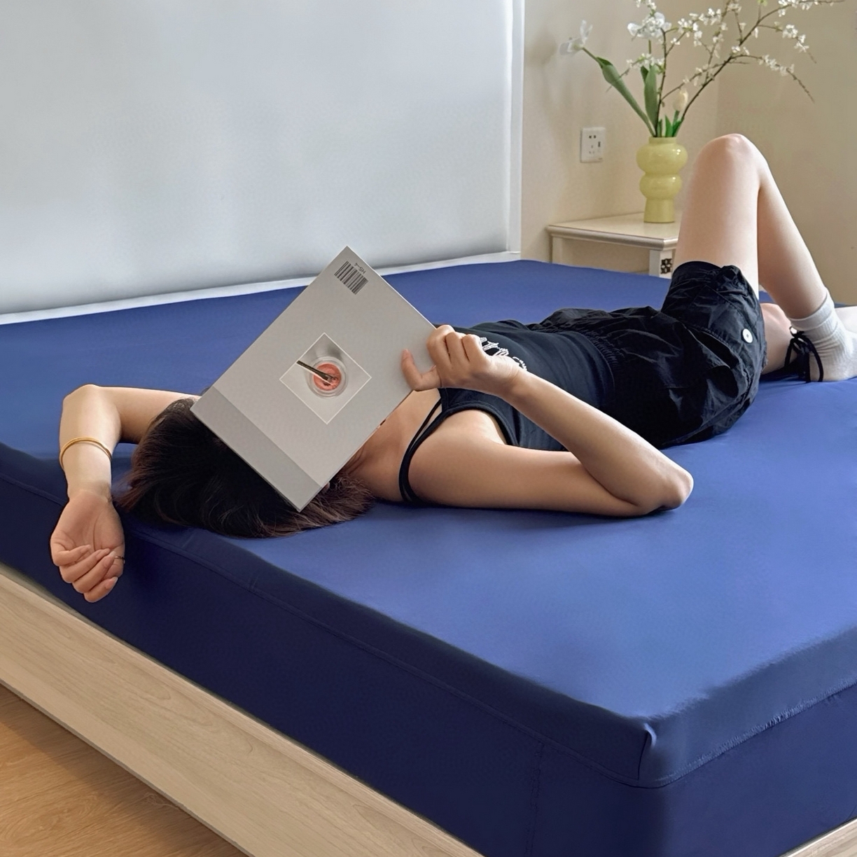 91家纺网 家纺一手货源 找家纺 兜米家居 2025新款星球同款深睡床笠床垫保护套单品床笠床笠单件 静海蓝