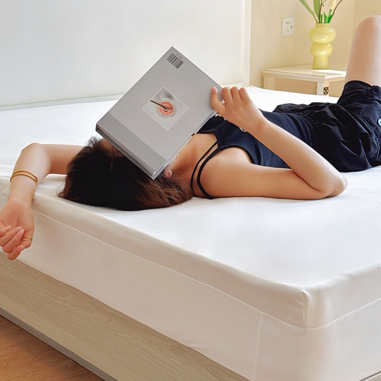 91家纺网 家纺一手货源 找家纺 兜米家居 2025新款星球同款深睡床笠床垫保护套单品床笠床笠单件 天际白