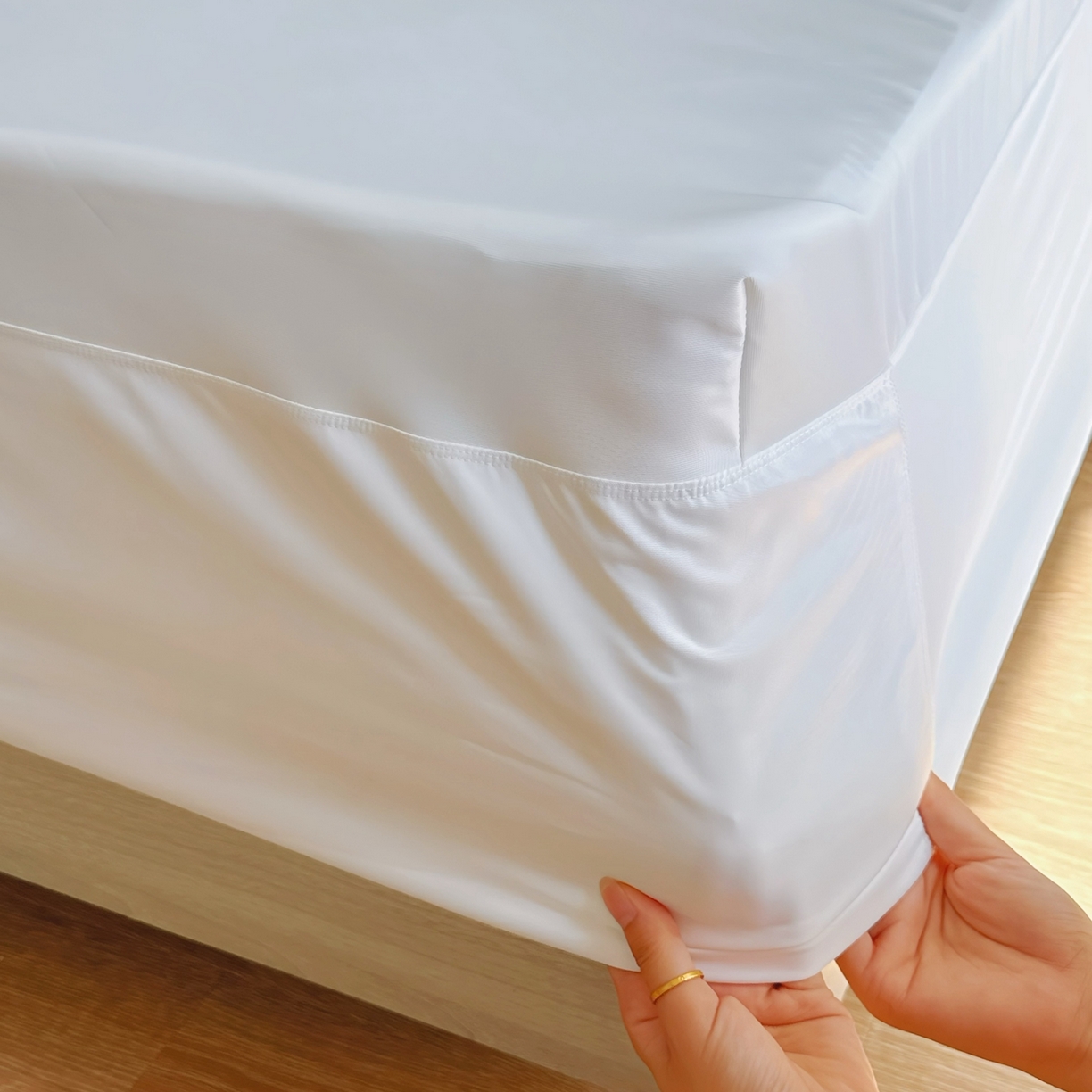 91家纺网 家纺一手货源 找家纺 兜米家居 2025新款星球同款深睡床笠床垫保护套单品床笠床笠单件 天际白