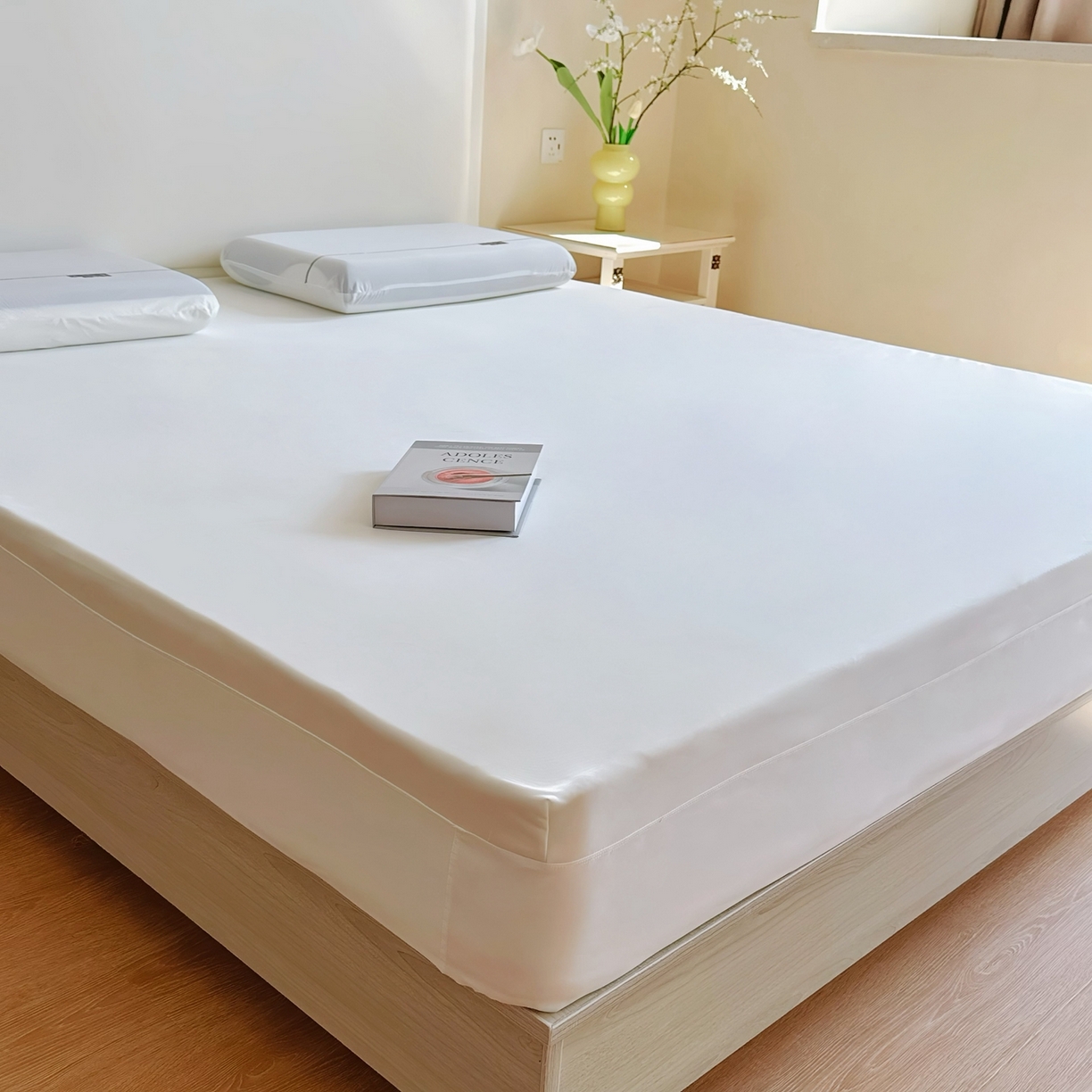 91家纺网 家纺一手货源 找家纺 兜米家居 2025新款星球同款深睡床笠床垫保护套单品床笠床笠单件 天际白