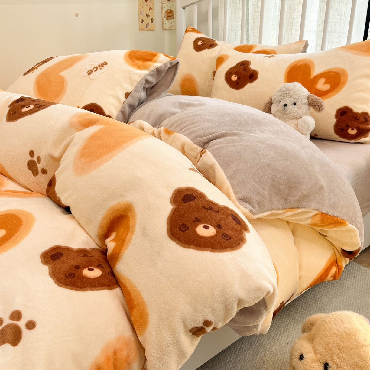 91家纺网 家纺一手货源 找家纺 （总）云玲时尚 2025新款加厚牛奶绒印花四件套