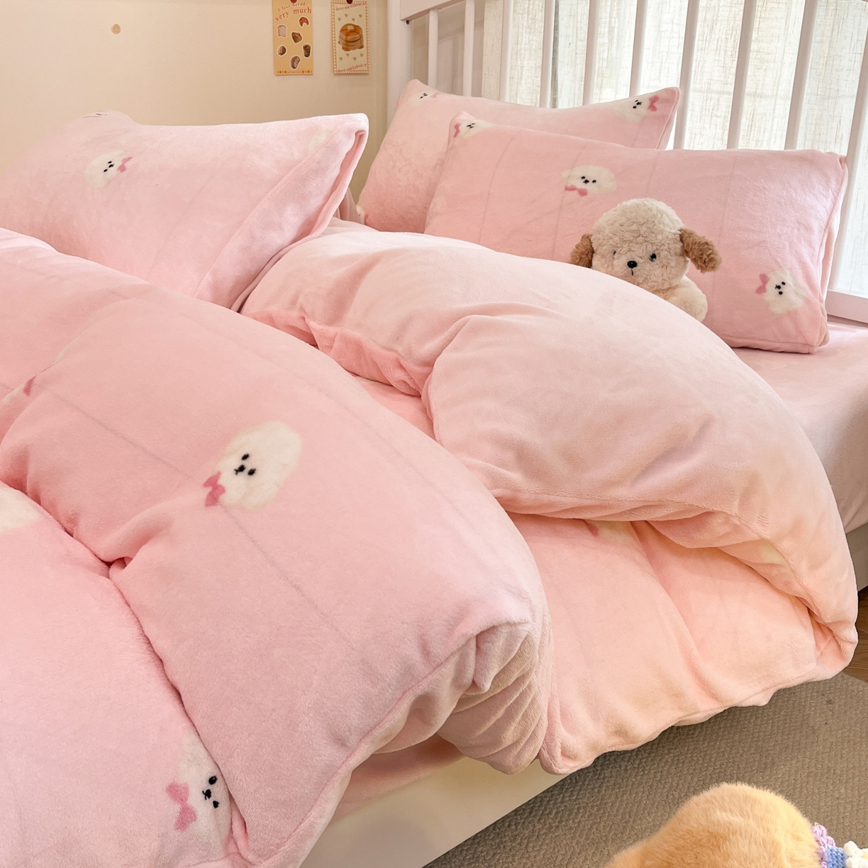 91家纺网 家纺一手货源 找家纺 （总）云玲时尚 2025新款加厚牛奶绒印花四件套