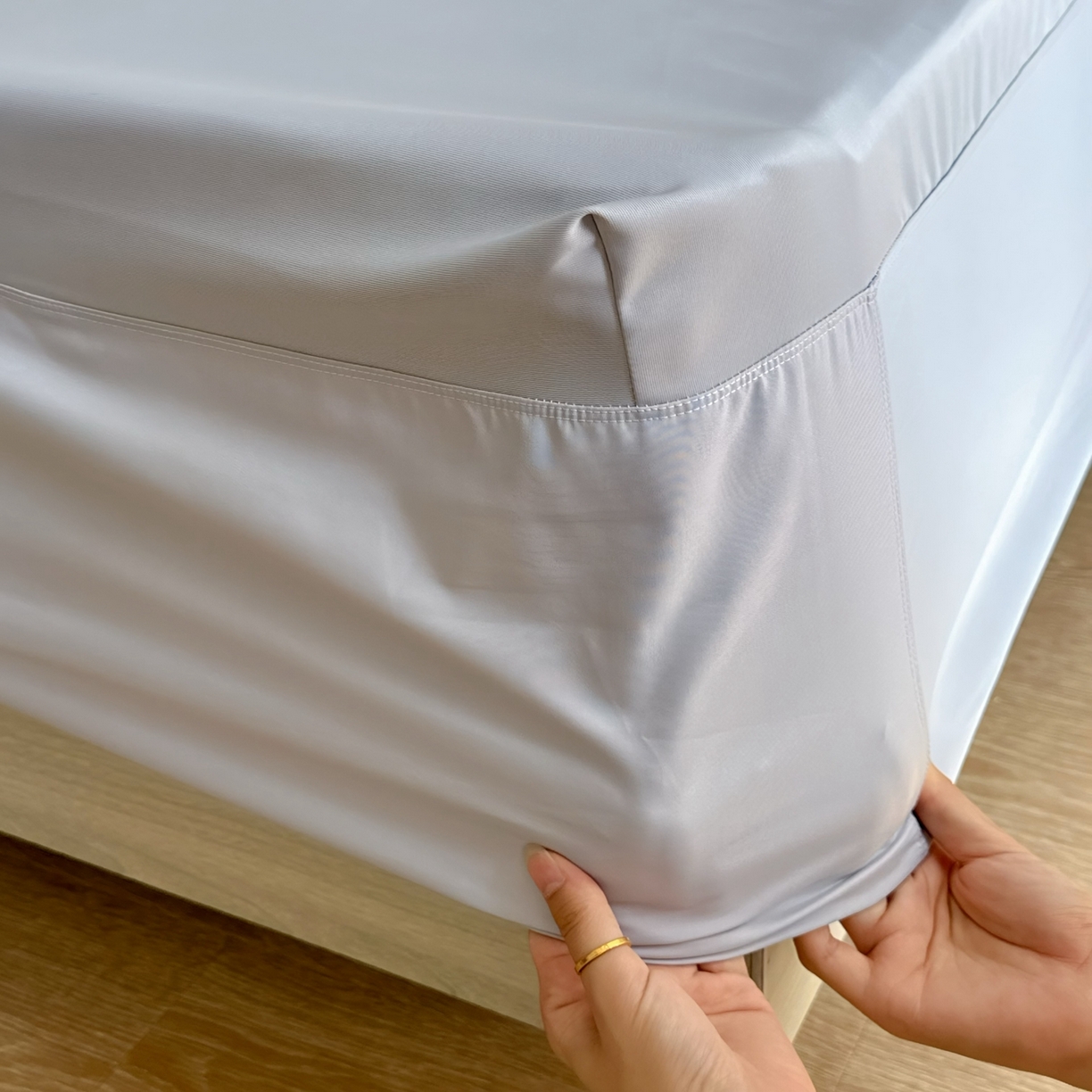 91家纺网 家纺一手货源 找家纺 兜米家居 2025新款星球同款深睡床笠床垫保护套单品床笠床笠单件 岩蓝灰