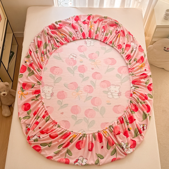 91家纺网 家纺一手货源 找家纺 寻米 2025新款高克重加厚保暖牛奶绒床笠-大床图 野见花兔