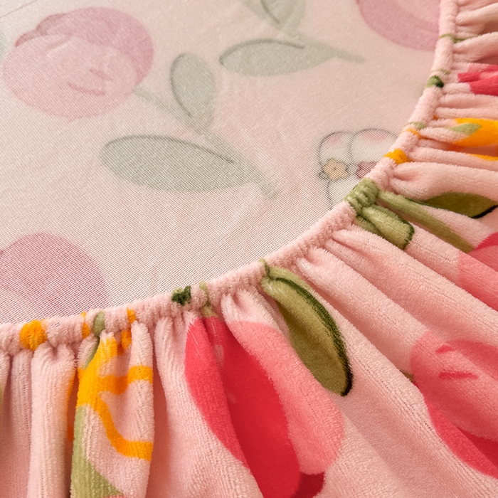 91家纺网 家纺一手货源 找家纺 寻米 2025新款高克重加厚保暖牛奶绒床笠-大床图 野见花兔