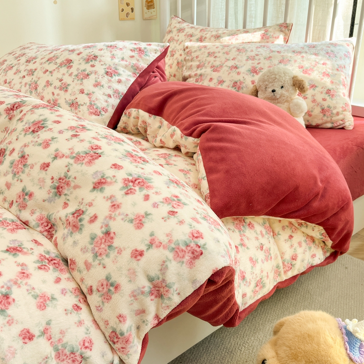 91家纺网 家纺一手货源 找家纺 （总）云玲时尚 2025新款加厚牛奶绒印花四件套