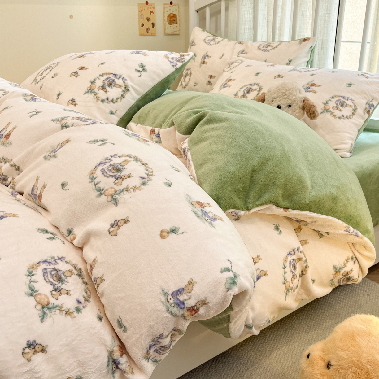 91家纺网 家纺一手货源 找家纺 （总）云玲时尚 2025新款加厚牛奶绒印花四件套