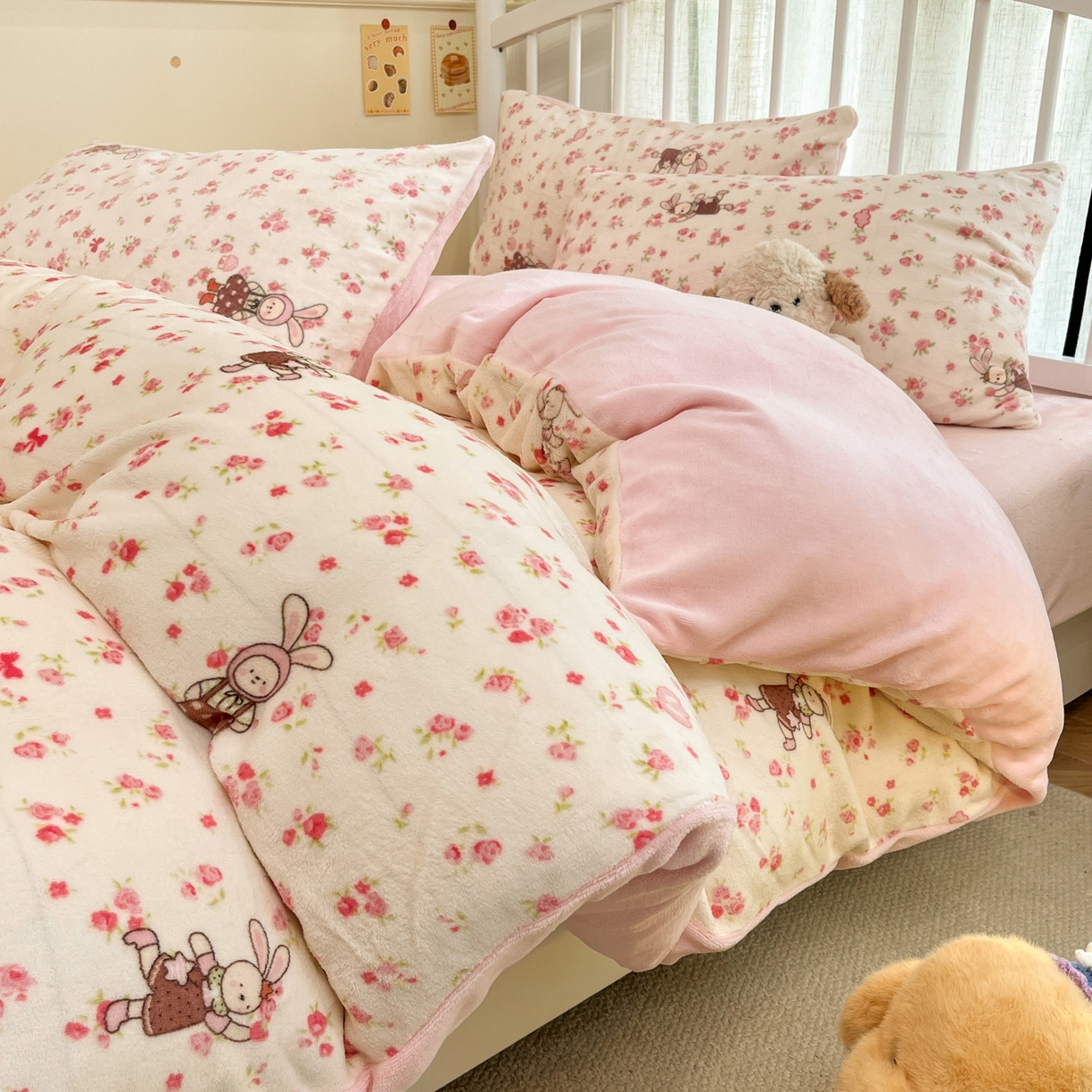 91家纺网 家纺一手货源 找家纺 （总）云玲时尚 2025新款加厚牛奶绒印花四件套