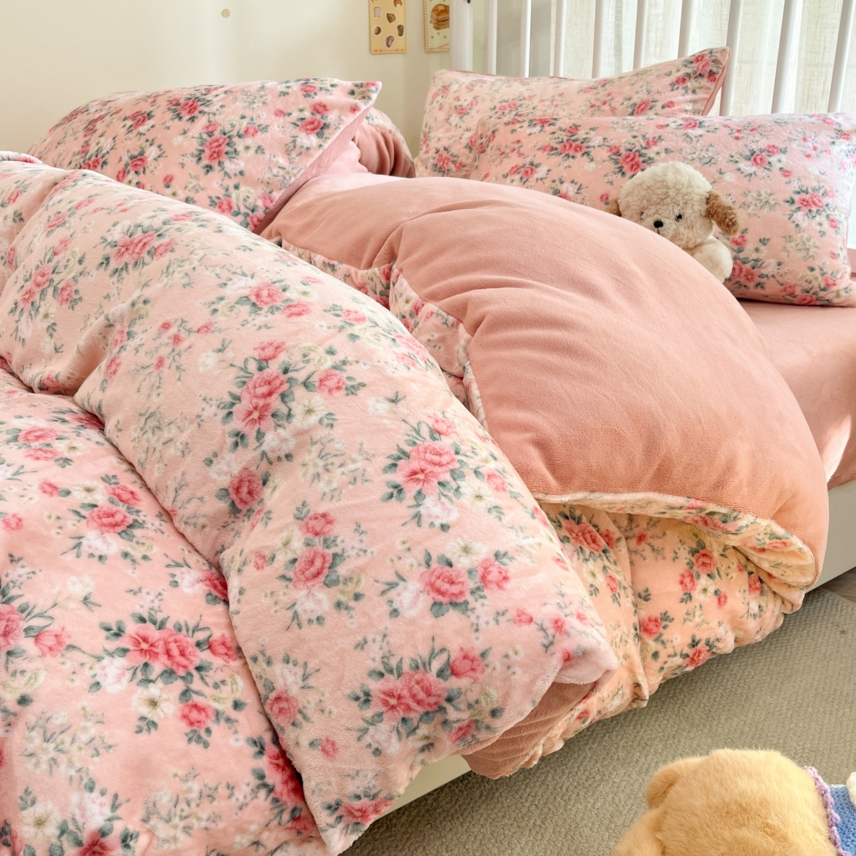 91家纺网 家纺一手货源 找家纺 （总）云玲时尚 2025新款加厚牛奶绒印花四件套