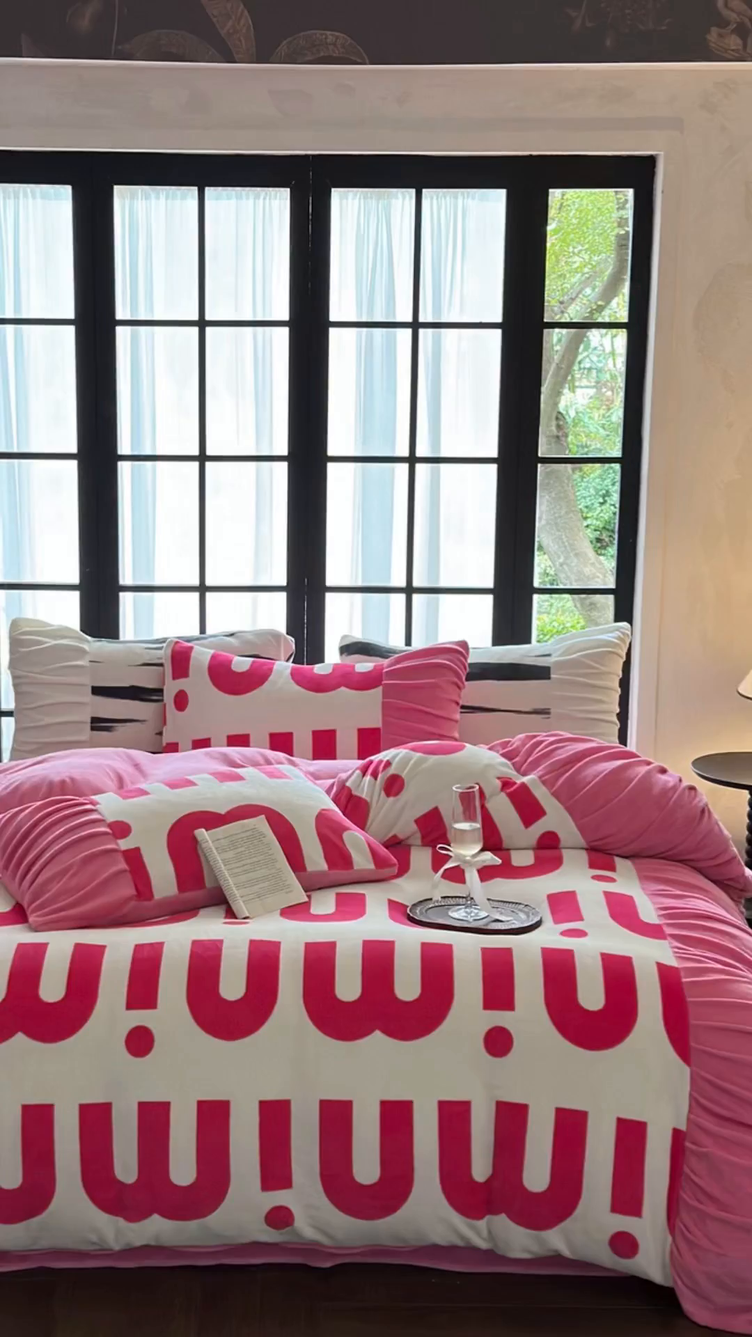 91家纺网 家纺一手货源 找家纺 艾米家居 2025新款秋冬牛奶绒印花皱皱系列四件套提供买家秀 minmin粉