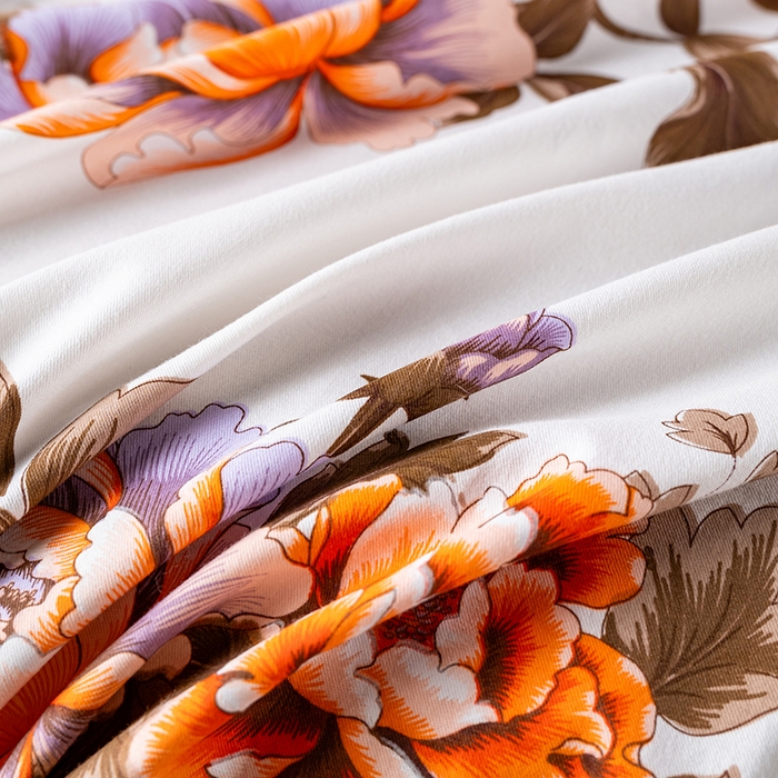 91家纺网 家纺一手货源 找家纺 居美良品 2025新款100%全棉纯棉国民老上海床单-牡丹飞燕 牡丹飞燕-米白