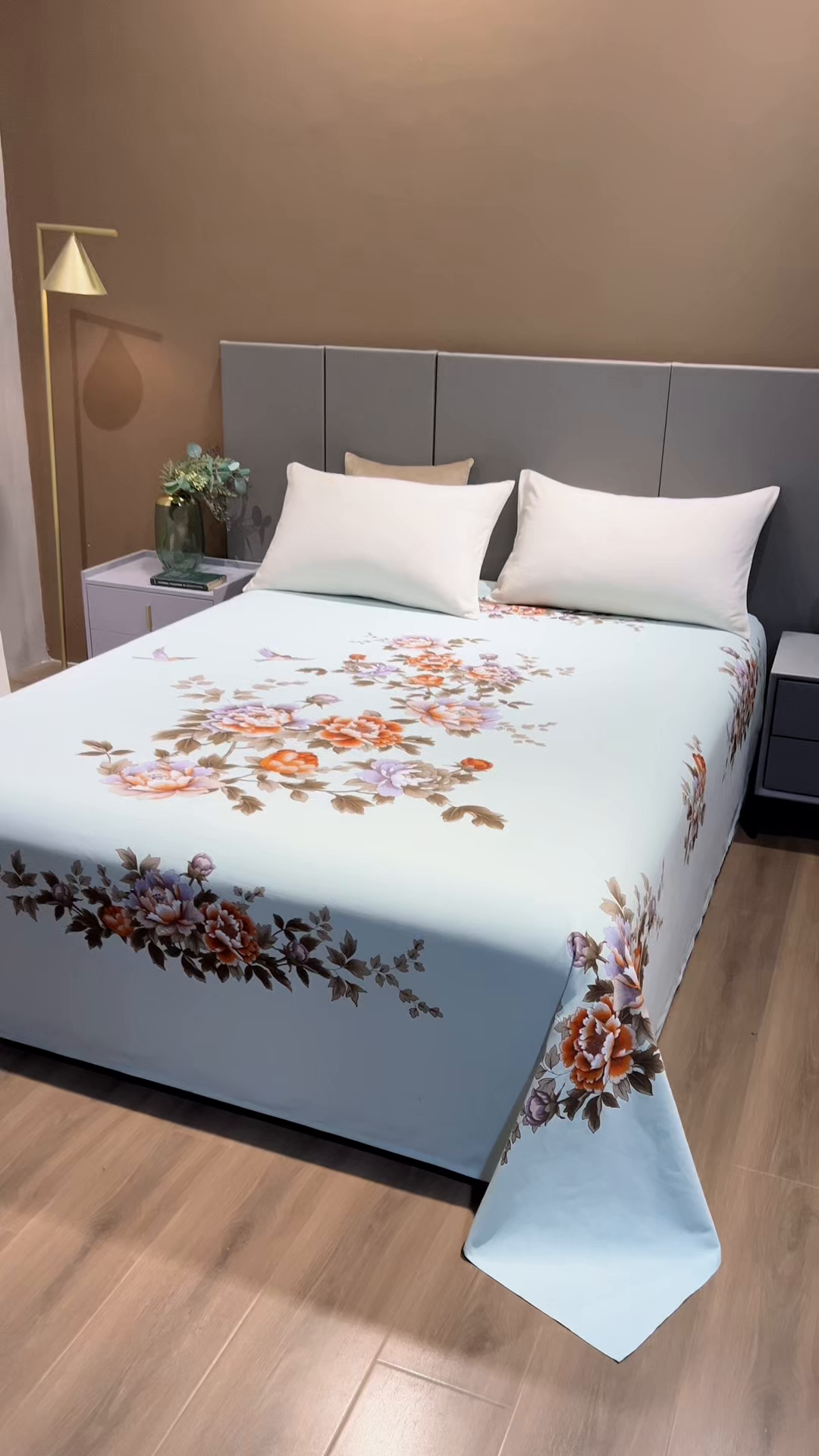 91家纺网 家纺一手货源 找家纺 居美良品 2025新款100%全棉纯棉国民老上海床单-牡丹飞燕 牡丹飞燕-抹茶绿