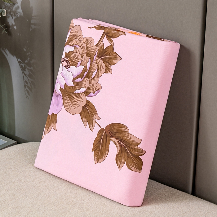 91家纺网 家纺一手货源 找家纺 居美良品 2025新款100%全棉纯棉国民老上海床单-牡丹飞燕 牡丹飞燕-浅粉