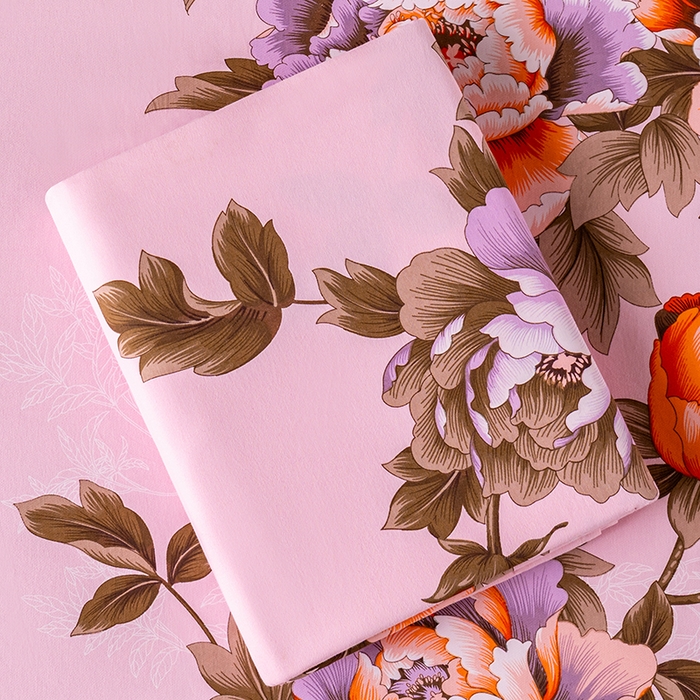 91家纺网 家纺一手货源 找家纺 居美良品 2025新款100%全棉纯棉国民老上海床单-牡丹飞燕 牡丹飞燕-浅粉