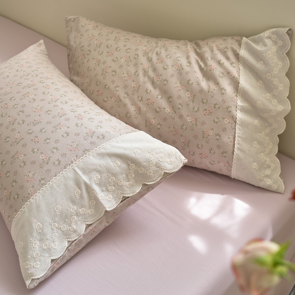 91家纺网 家纺一手货源 找家纺 （总）洋铭区（原狠狠爱） 2025新款A类全棉蕾丝花边双层纱四件套