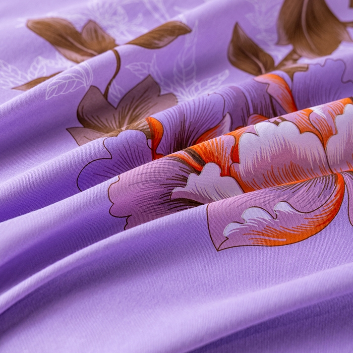 91家纺网 家纺一手货源 找家纺 居美良品 2025新款100%全棉纯棉国民老上海床单-牡丹飞燕 牡丹飞燕-紫色