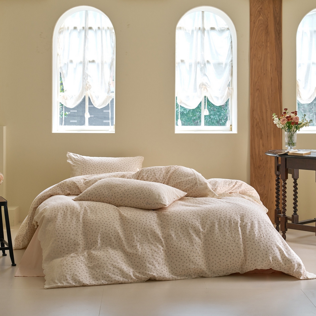 91家纺网 家纺一手货源 找家纺 （总）洋铭区（原狠狠爱） 2025新款A类全棉蕾丝花边双层纱四件套