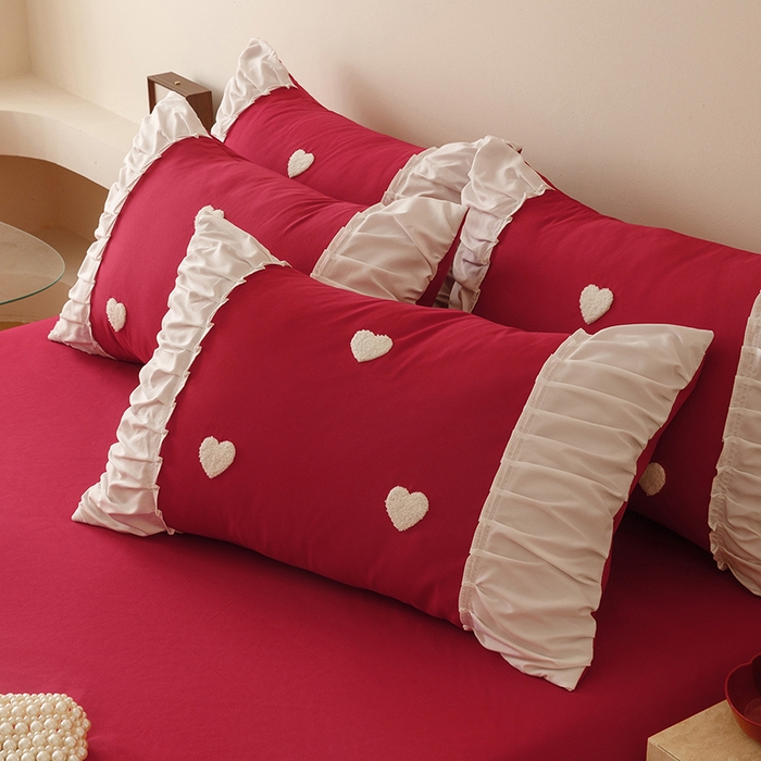 91家纺网 家纺一手货源 找家纺 （总）苏源家居 2025新款小爱心买家秀婚庆刺绣大红结婚四件套