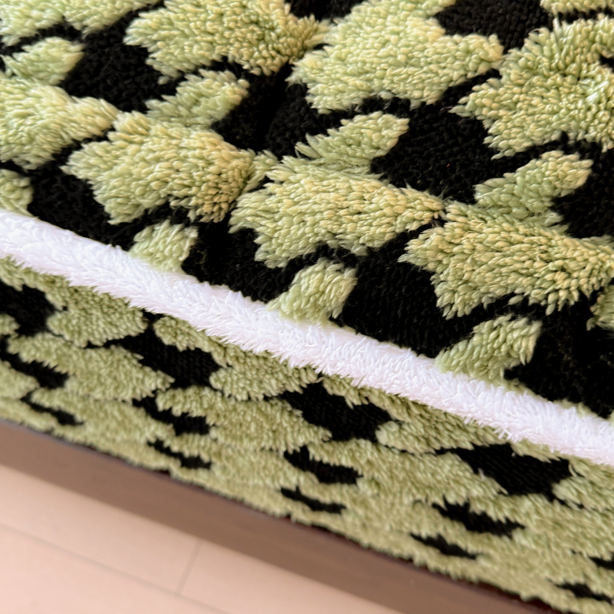 91家纺网 家纺一手货源 找家纺 LIFE.丽芙 2025秋冬新款色纱提花舒棉绒加厚夹棉单床笠款床垫子保护套保暖床罩子三件套 千鸟格-草绿