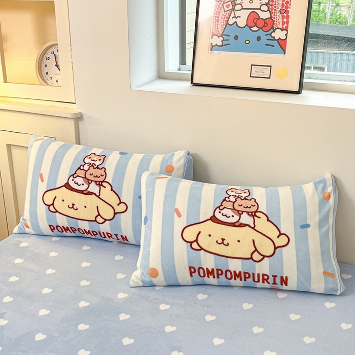 91家纺网 家纺一手货源 找家纺 （总）博雅 2025新款三丽欧大板牛奶绒印花单枕套