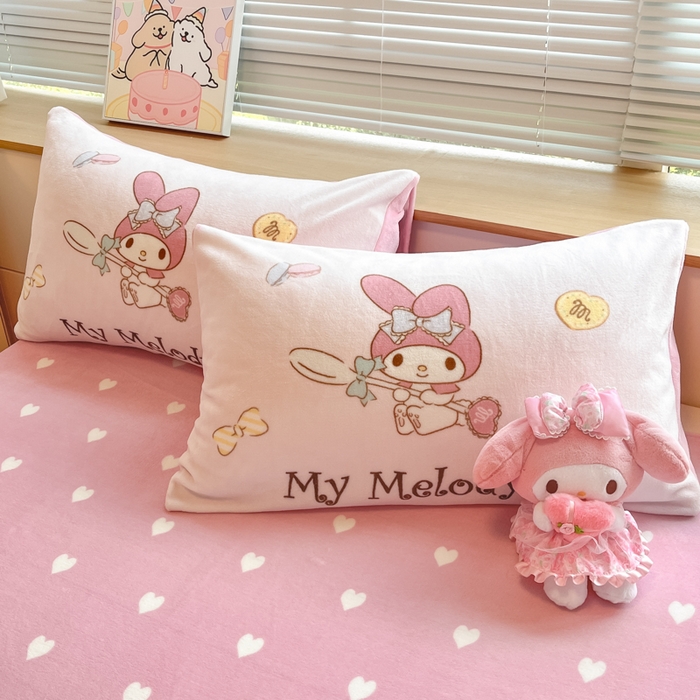 博雅 2025新款三丽欧大板牛奶绒印花单枕套 牛奶绒大版-蛋糕美乐蒂