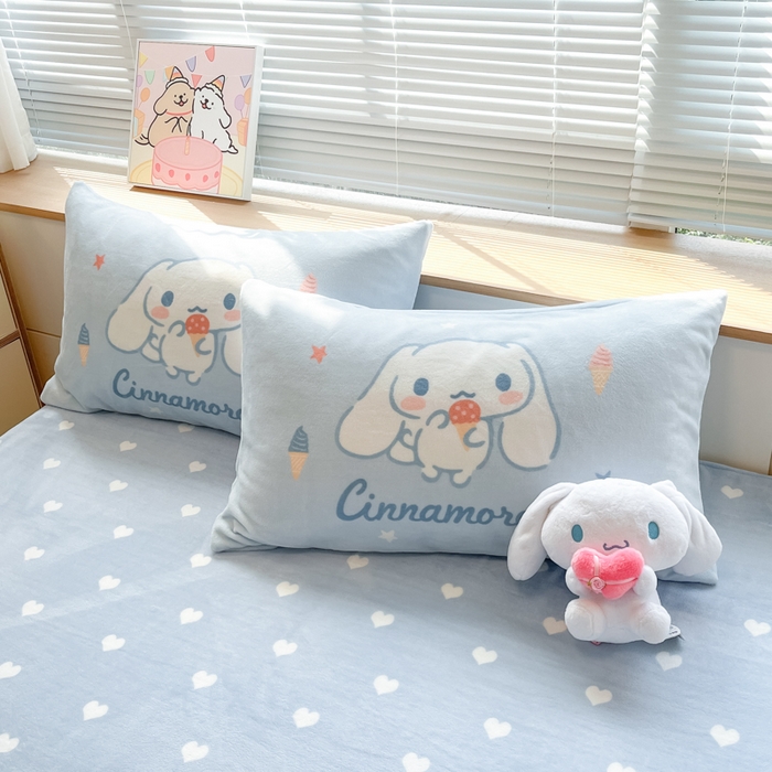 博雅 2025新款三丽欧大板牛奶绒印花单枕套 牛奶绒大版-冰淇淋玉桂狗