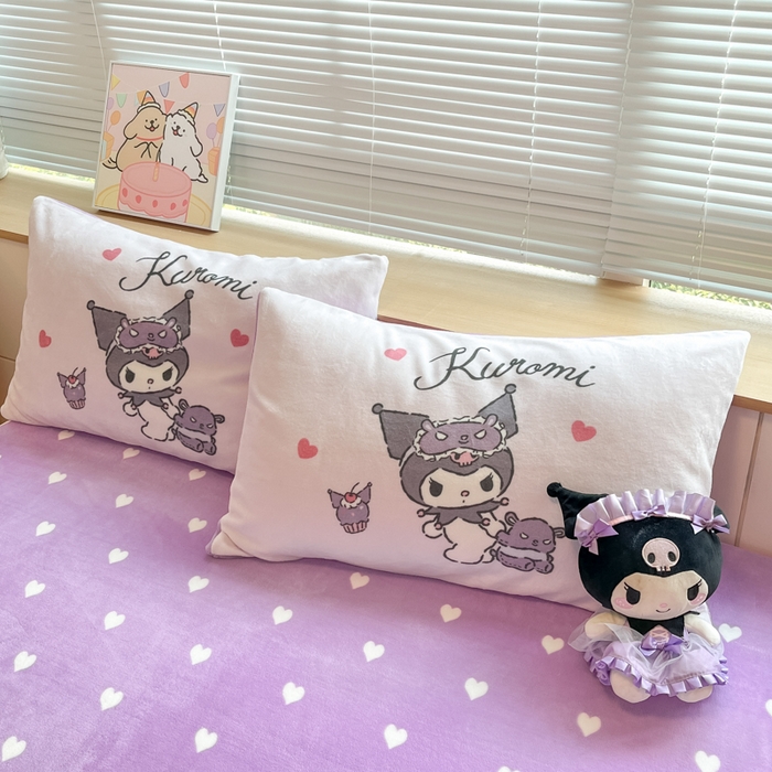 91家纺网 家纺一手货源 找家纺 博雅 2025新款三丽欧大板牛奶绒印花单枕套 牛奶绒大版-晚安库洛米