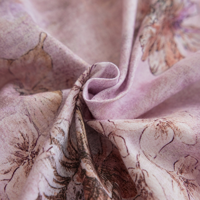 91家纺网 家纺一手货源 找家纺 （总）简纯主义 2025新款全棉纯棉磨毛数码印花四件套-虞梦轻纱