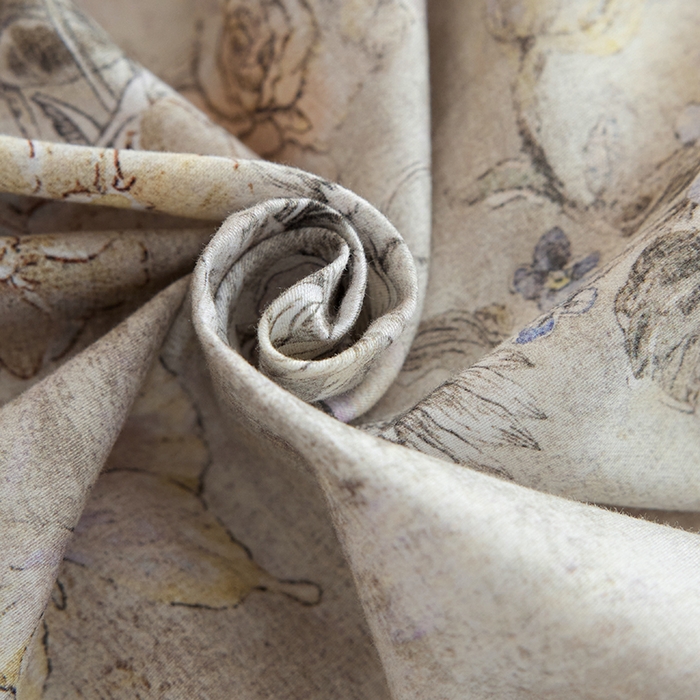 91家纺网 家纺一手货源 找家纺 简纯主义 2025新款全棉纯棉磨毛数码印花四件套-虞梦轻纱 虞梦轻纱-卡其