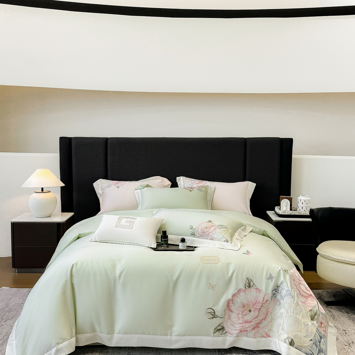 （总）优悦生活馆 2025新款全棉长绒棉刺绣四件套-花迹风格二