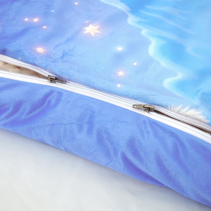 91家纺网 家纺一手货源 找家纺 沁童儿童用品店 2025新款儿童3D立体印花A版宝宝绒+B版豆豆绒儿童睡袋 企鹅宝宝