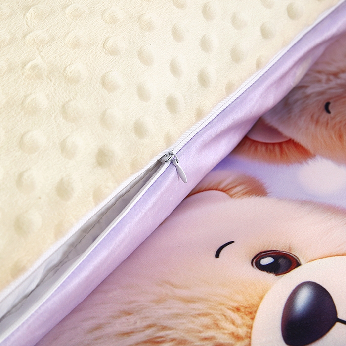 91家纺网 家纺一手货源 找家纺 沁童儿童用品店 2025新款儿童3D立体印花A版宝宝绒+B版豆豆绒儿童睡袋 可爱小熊