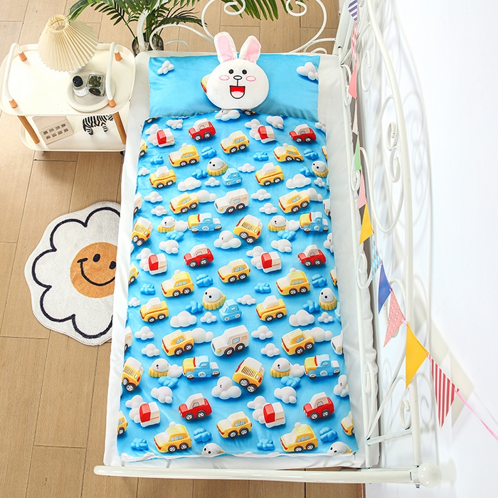 91家纺网 家纺一手货源 找家纺 （总）沁童儿童用品店 2025新款儿童3D立体印花A版宝宝绒+B版豆豆绒儿童睡袋