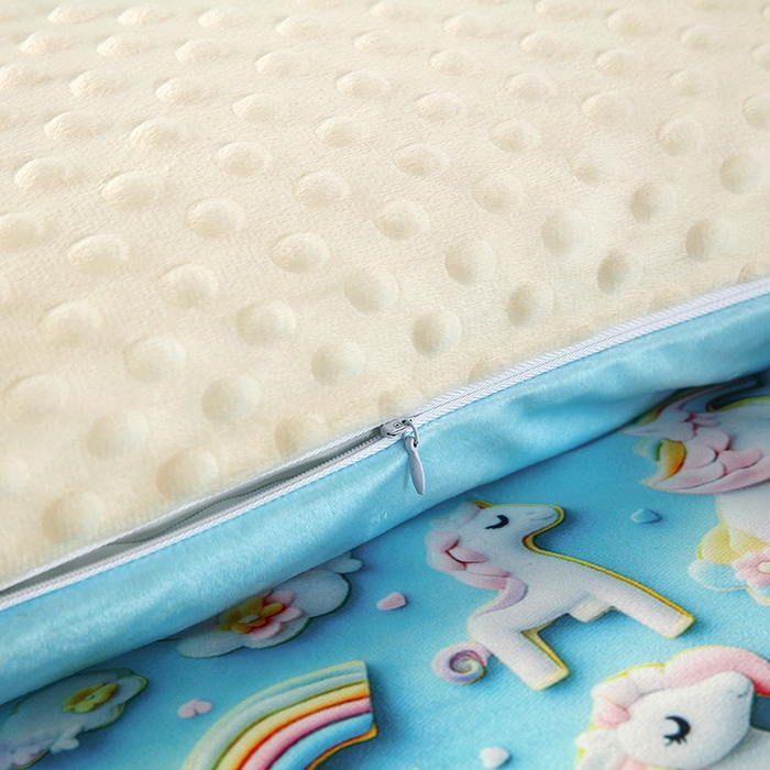 91家纺网 家纺一手货源 找家纺 沁童儿童用品店 2025新款儿童3D立体印花A版宝宝绒+B版豆豆绒儿童睡袋 彩虹马