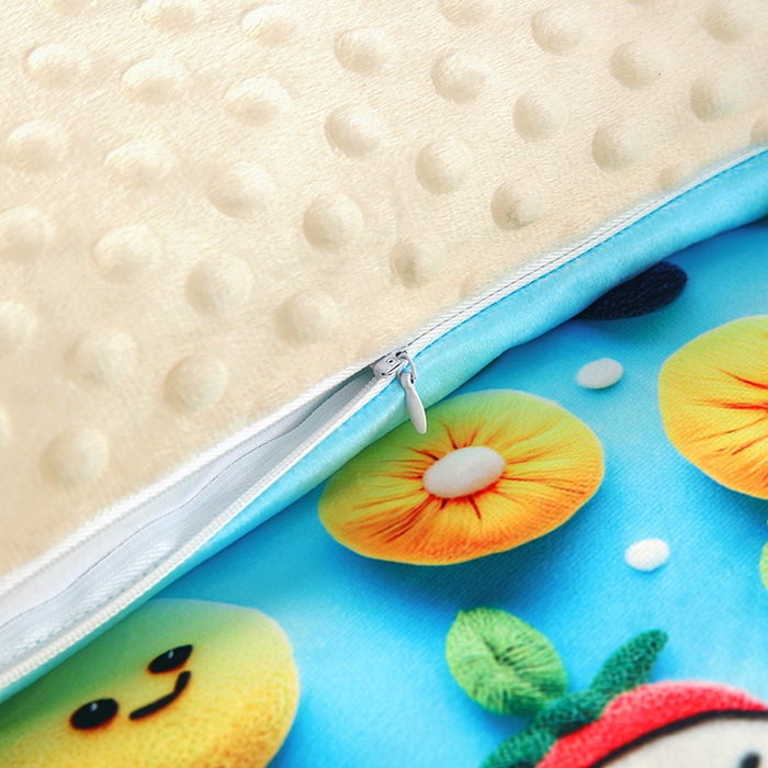 91家纺网 家纺一手货源 找家纺 沁童儿童用品店 2025新款儿童3D立体印花A版宝宝绒+B版豆豆绒儿童睡袋 水果娃娃