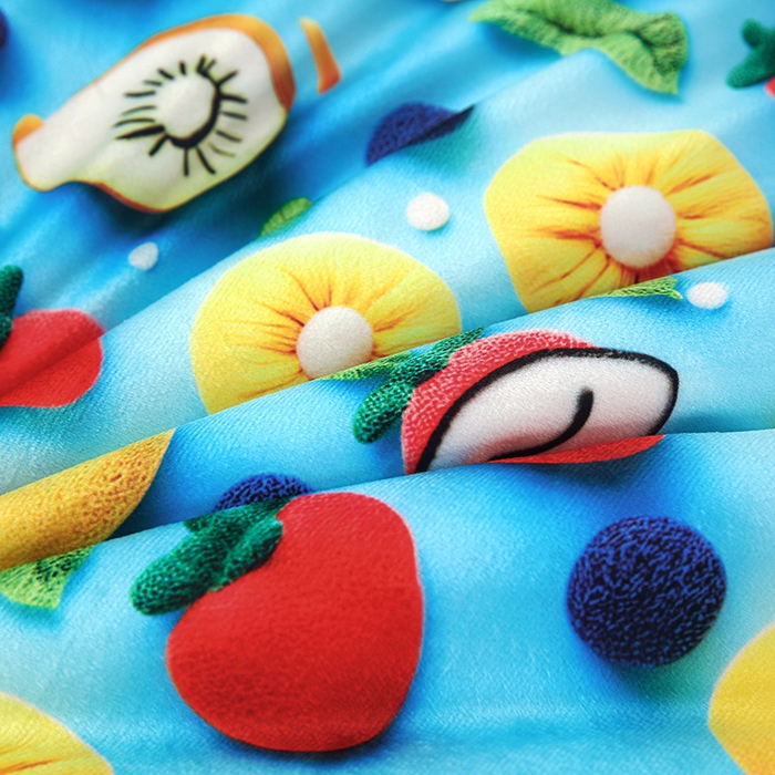 91家纺网 家纺一手货源 找家纺 沁童儿童用品店 2025新款儿童3D立体印花A版宝宝绒+B版豆豆绒儿童睡袋 水果娃娃