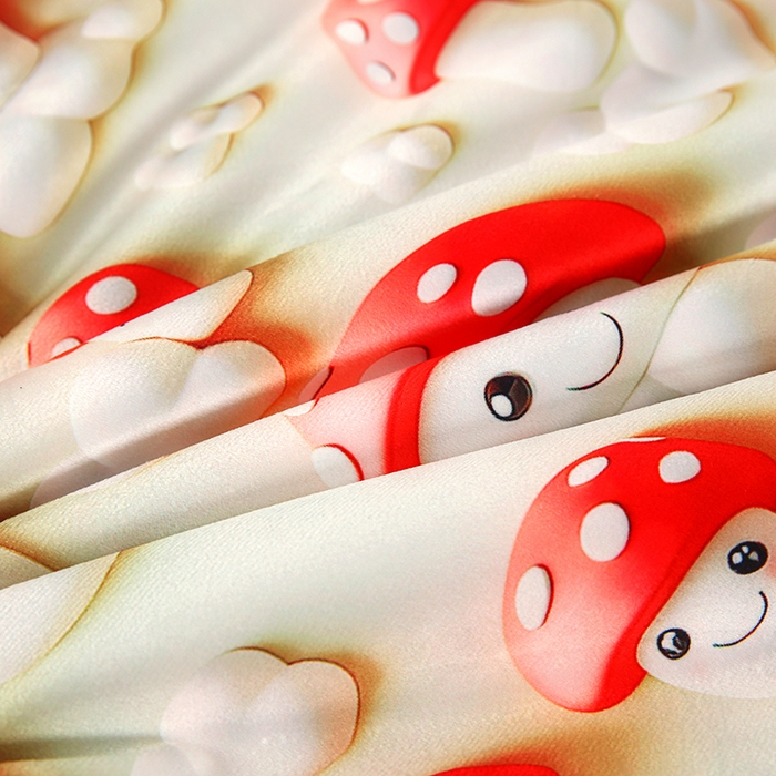 91家纺网 家纺一手货源 找家纺 沁童儿童用品店 2025新款儿童3D立体印花A版宝宝绒+B版豆豆绒儿童睡袋 蘑菇娃娃