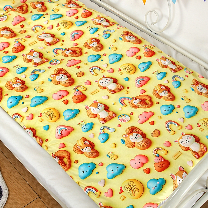 91家纺网 家纺一手货源 找家纺 沁童儿童用品店 2025新款儿童3D立体印花A版宝宝绒+B版豆豆绒儿童睡袋 可爱猫咪