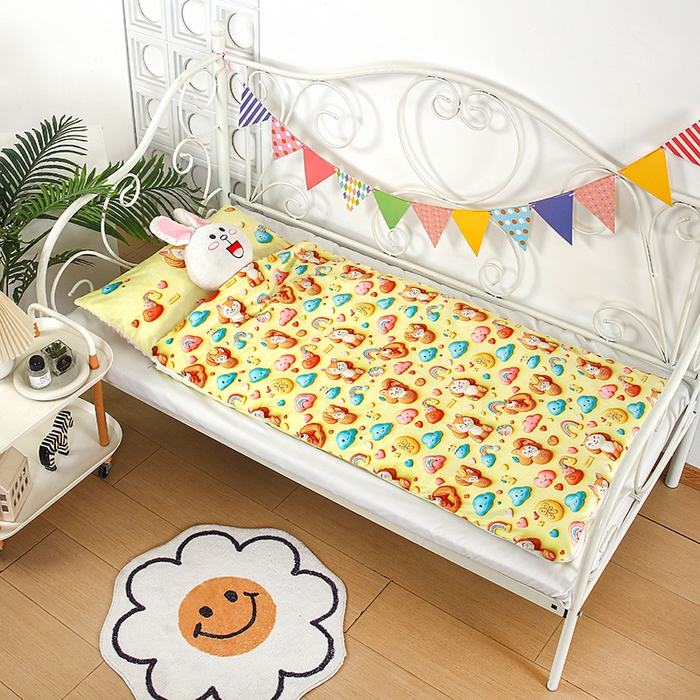 91家纺网 家纺一手货源 找家纺 沁童儿童用品店 2025新款儿童3D立体印花A版宝宝绒+B版豆豆绒儿童睡袋 可爱猫咪