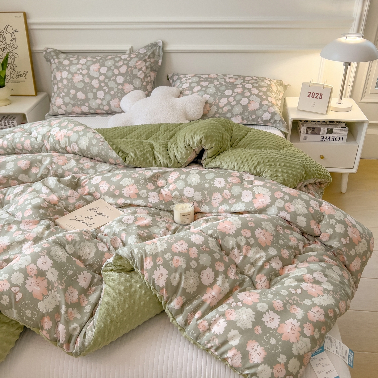 91家纺网 家纺一手货源 找家纺 梵克保罗 2025秋冬新品10A抗菌豆豆绒冬被被子被芯 绿野庄园