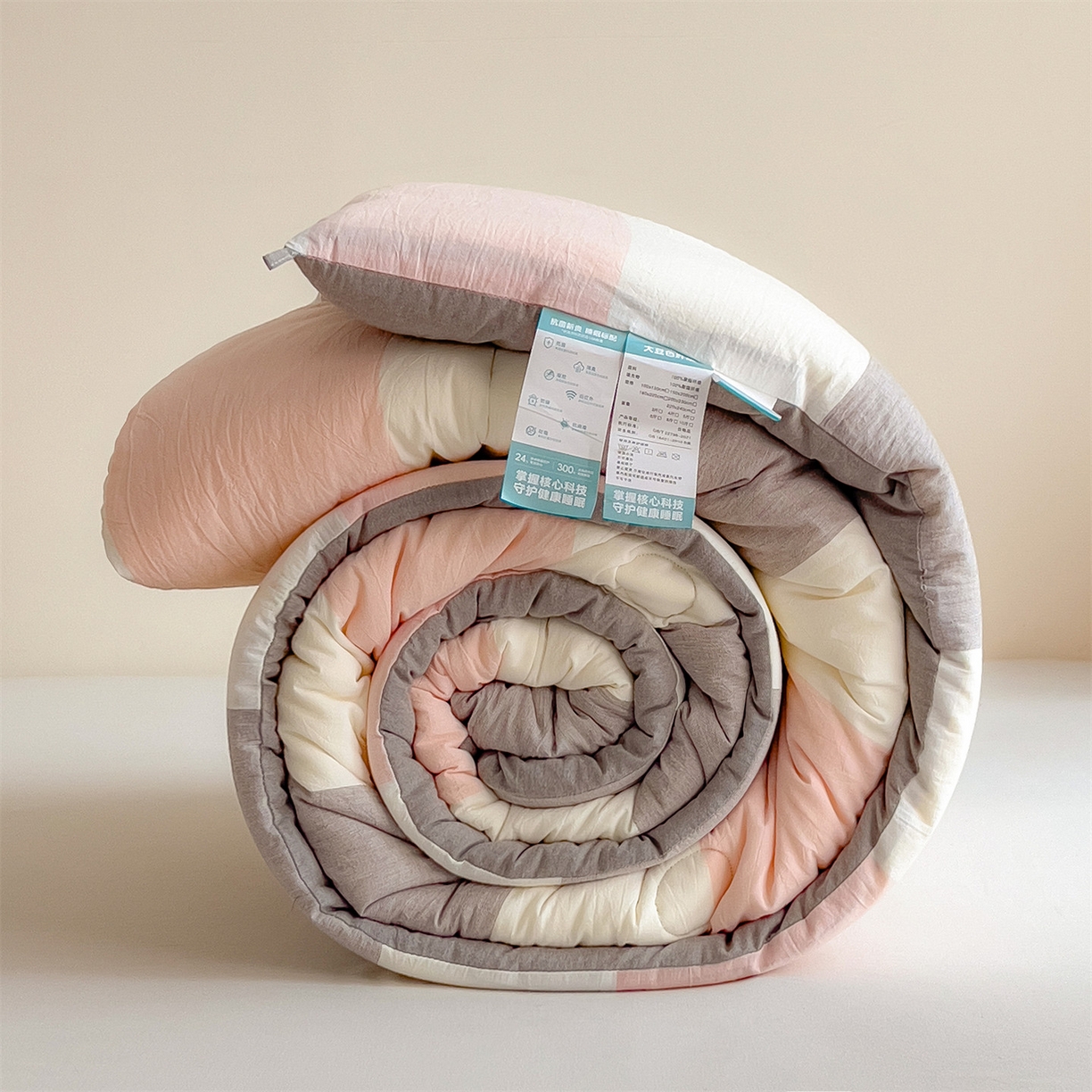 91家纺网 家纺一手货源 找家纺 梵克保罗 2025秋冬新款10A抗菌无印风冬被被子被芯 姚玉粉